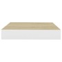 Scaffale a Parete Rovere e Bianco 23x23,5x3,8 cm in MDF