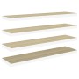 Scaffali a Parete 4 pz Rovere e Bianco 90x23,5x3,8 cm in MDF