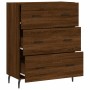 Credenza Rovere Marrone 69,5x34x90 cm in Legno Multistrato