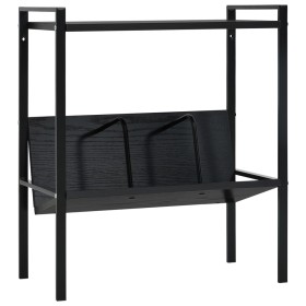 Scaffale Libri 2 Ripiani Nero 52x28x59 cm Legno Multistrato