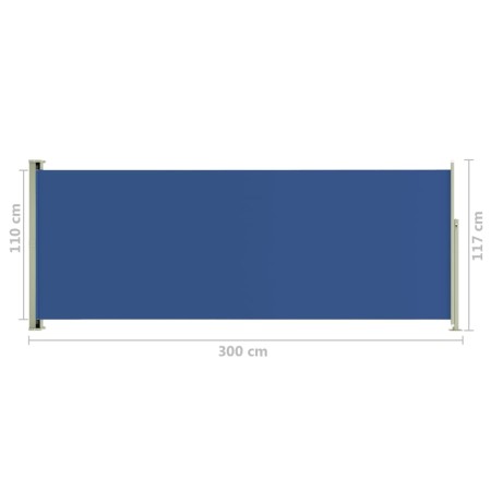 Tenda Laterale Retrattile per Patio 117x300 cm Blu