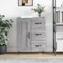 Credenza Grigio Sonoma 69,5x34x90 cm in Legno Multistrato