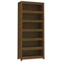 Libreria Marrone Miele 80x35x183 cm in Legno Massello di Pino