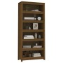 Libreria Marrone Miele 80x35x183 cm in Legno Massello di Pino