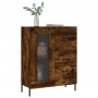 Credenza Rovere Fumo 69,5x34x90 cm in Legno Multistrato