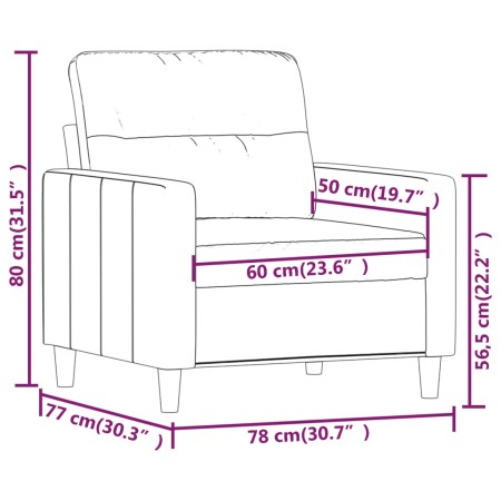 Poltrona Grigio Scuro 60 cm in Tessuto