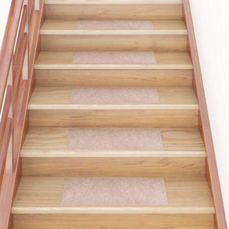 Tappeti Adesivi Rettangolari per Scale 15 pz 60x25 cm Nocciola