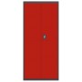 Armadio Classificatore Antracite e Rosso 90x40x200cm in Acciaio