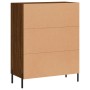 Credenza Rovere Marrone 69,5x34x90 cm in Legno Multistrato