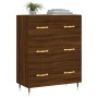 Credenza Rovere Marrone 69,5x34x90 cm in Legno Multistrato