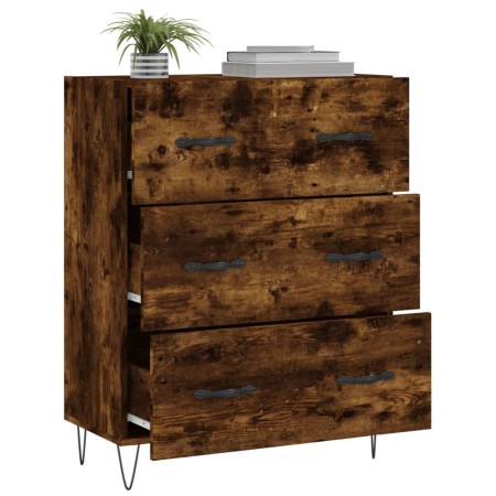 Credenza Rovere Fumo 69,5x34x90 cm in Legno Multistrato