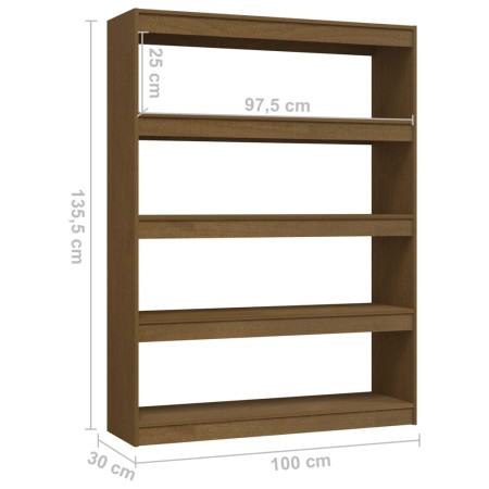 Libreria/Divisorio Marrone Miele 100x30x135,5 cm Legno di Pino