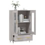 Credenza Grigio Sonoma 69,5x31x115 cm in Legno Multistrato