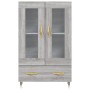 Credenza Grigio Sonoma 69,5x31x115 cm in Legno Multistrato