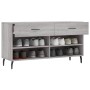 Panca Porta Scarpe Grigio Sonoma 102x35x55 cm Legno Multistrato