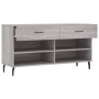 Panca Porta Scarpe Grigio Sonoma 102x35x55 cm Legno Multistrato