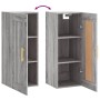 Mobile a Parete Grigio Sonoma 34,5x34x90 cm Legno Multistrato