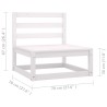 Set Salotto Giardino 8pz con Cuscini Bianco Legno Massello Pino