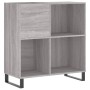 Mobile Porta Dischi Grigio Sonoma 84,5x38x89 Legno Multistrato