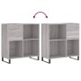 Mobile Porta Dischi Grigio Sonoma 84,5x38x89 Legno Multistrato