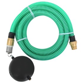 Tubo di Aspirazione con Raccordi in Ottone Verde 1,1" 15 m PVC