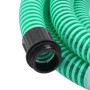 Tubo di Aspirazione con Raccordi in Ottone Verde 1,1" 15 m PVC