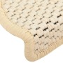 Tappeti Autoadesivi Scale Aspetto Sisal 15 pz 65x21x4 cm Crema