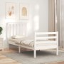 Giroletto con Testiera Bianco Small Single Legno Massello