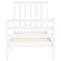 Giroletto con Testiera Bianco Small Single Legno Massello