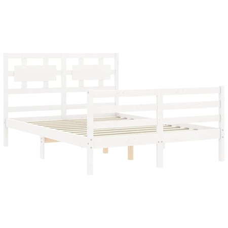 Giroletto con Testiera Bianco Small Double Legno Massello