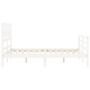 Giroletto con Testiera Bianco Small Double Legno Massello