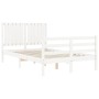 Giroletto con Testiera Bianco Small Double Legno Massello