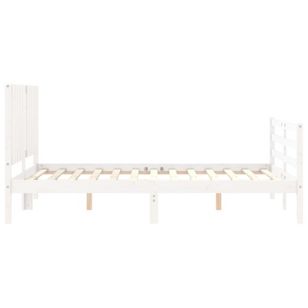 Giroletto con Testiera Bianco Small Double Legno Massello