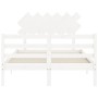 Giroletto con Testiera Bianco Small Double Legno Massello