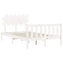 Giroletto con Testiera Bianco Small Double Legno Massello