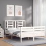 Giroletto con Testiera Bianco Small Double Legno Massello