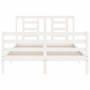 Giroletto con Testiera Bianco Small Double Legno Massello