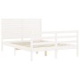 Giroletto con Testiera Bianco Small Double Legno Massello