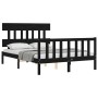 Giroletto con Testiera Nero Small Double in Legno Massello