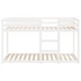Letto a Castello Bianco 75x190 cm in Legno Massello di Pino