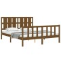 Giroletto con Testiera Miele King Size in Legno Massello
