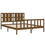Giroletto con Testiera Miele King Size in Legno Massello