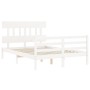 Giroletto con Testiera Bianco Double in Legno Massello