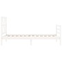 Giroletto con Testiera Bianco Single in Legno Massello