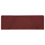 Tappetini per Scale 15 pz 65x21x4 cm Rosso Opaco