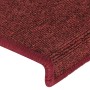 Tappetini per Scale 15 pz 65x21x4 cm Rosso Opaco