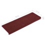 Tappetini per Scale 15 pz 65x21x4 cm Rosso Opaco