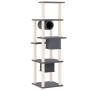 Albero per Gatti con Tiragraffi in Sisal Grigio Scuro 169 cm