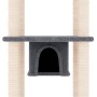 Albero per Gatti con Tiragraffi in Sisal Grigio Scuro 169 cm