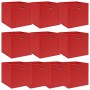 Scatole Portaoggetti 10pz Rosse 32x32x32 cm Tessuto